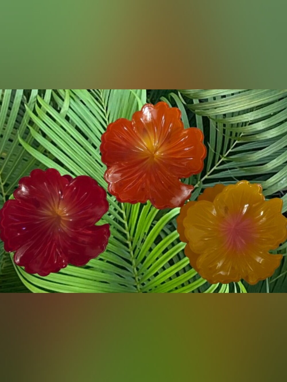 3 NWOT Tropical Hibiscus Hair Clips